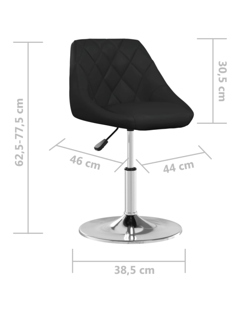 imagem de vidaXL Cadeira de jantar couro artificial preto9