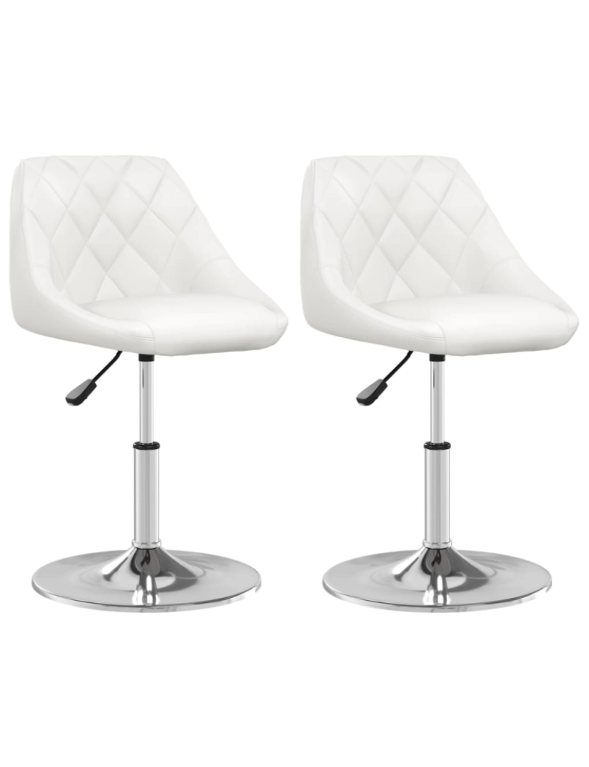 imagem de vidaXL Cadeiras de jantar 2 pcs couro artificial branco1