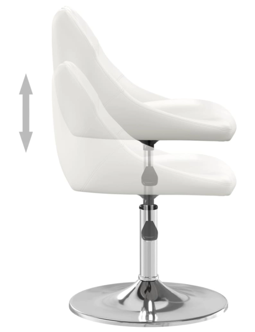 imagem de vidaXL Cadeiras de jantar 2 pcs couro artificial branco7
