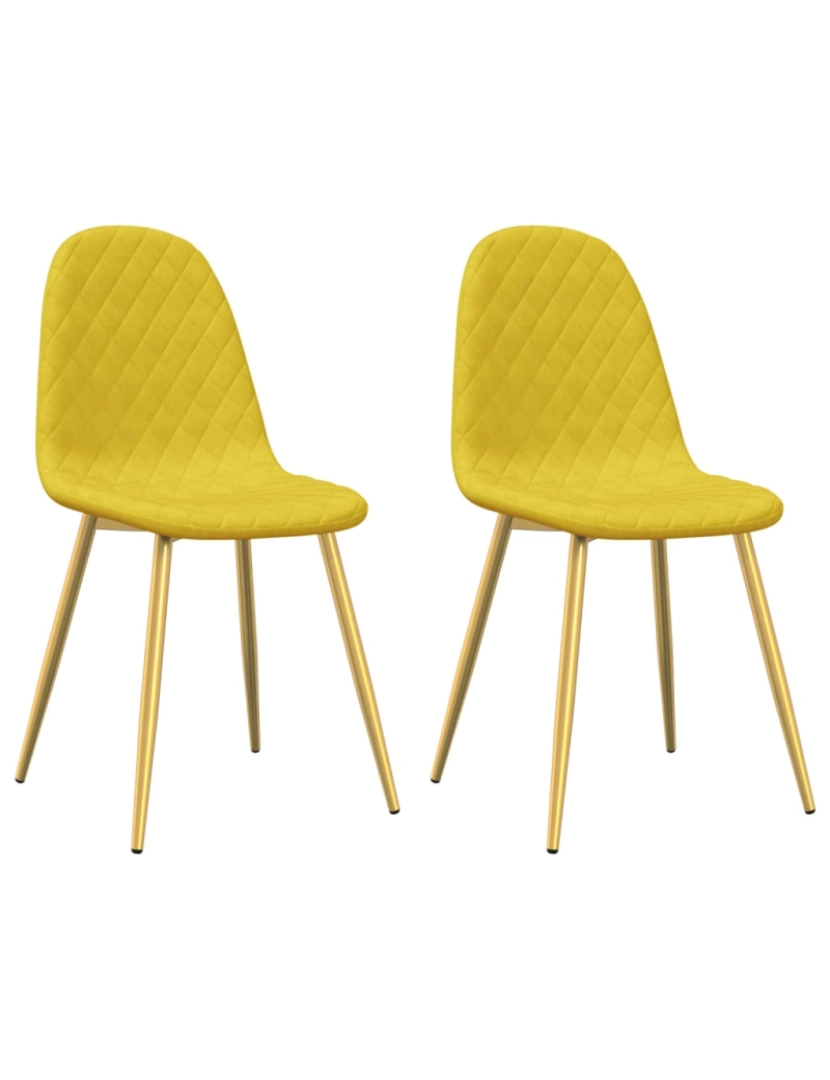 Vidaxl - vidaXL Cadeiras de jantar 2 pcs veludo amarelo mostarda