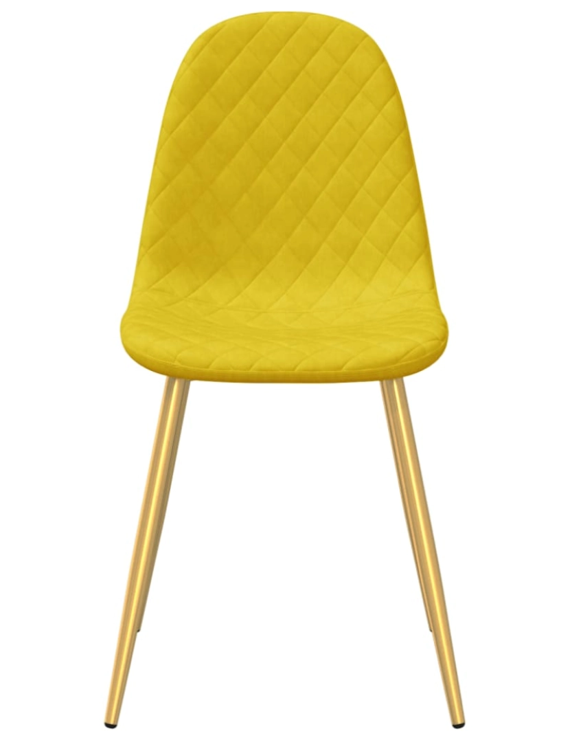 imagem de vidaXL Cadeiras de jantar 2 pcs veludo amarelo mostarda5