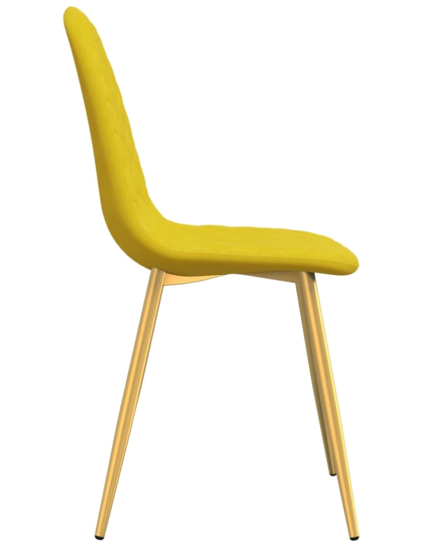 imagem de vidaXL Cadeiras de jantar 2 pcs veludo amarelo mostarda6