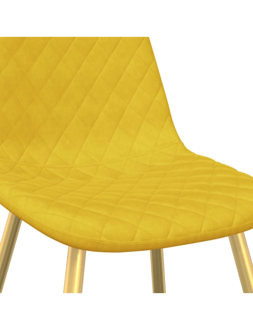 imagem de vidaXL Cadeiras de jantar 2 pcs veludo amarelo mostarda8