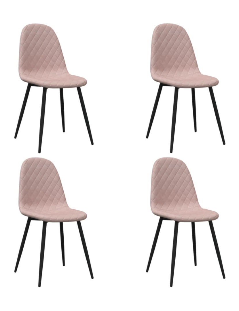 imagem de vidaXL Cadeiras de jantar 4 pcs veludo rosa1