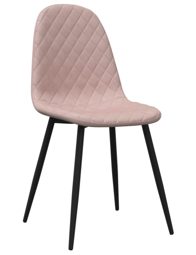 imagem de vidaXL Cadeiras de jantar 4 pcs veludo rosa4