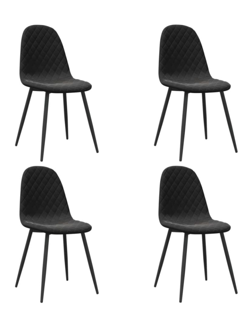 Vidaxl - vidaXL Cadeiras de jantar 4 pcs veludo preto