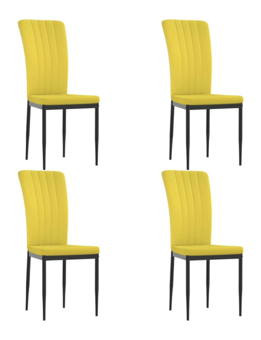 imagem de vidaXL Cadeiras de jantar 4 pcs veludo amarelo mostarda1