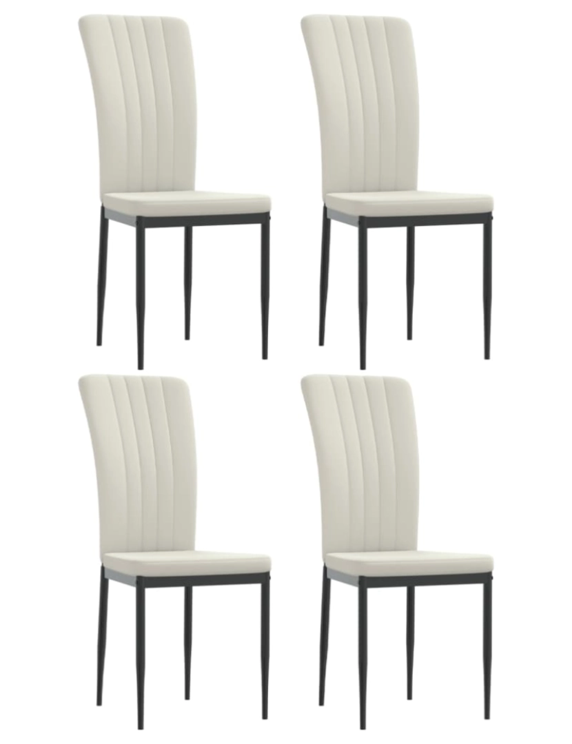 imagem de vidaXL Cadeiras de jantar 4 pcs veludo cor creme1