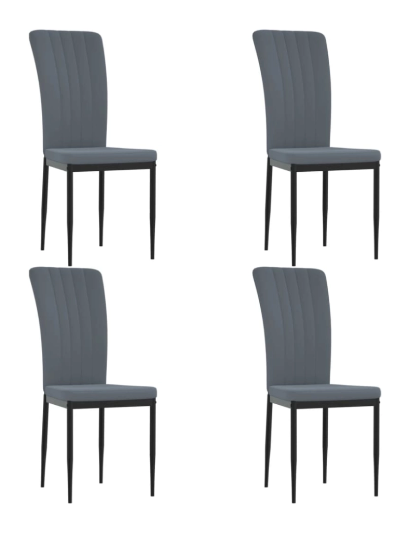Vidaxl - vidaXL Cadeiras de jantar 4 pcs veludo cinzento-escuro