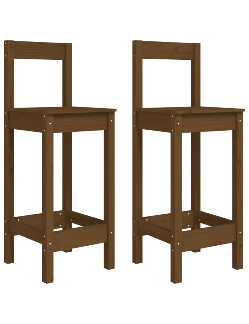 Vidaxl - vidaXL Cadeiras de bar 2 pcs 40x41,5x112 cm pinho maciço castanho mel