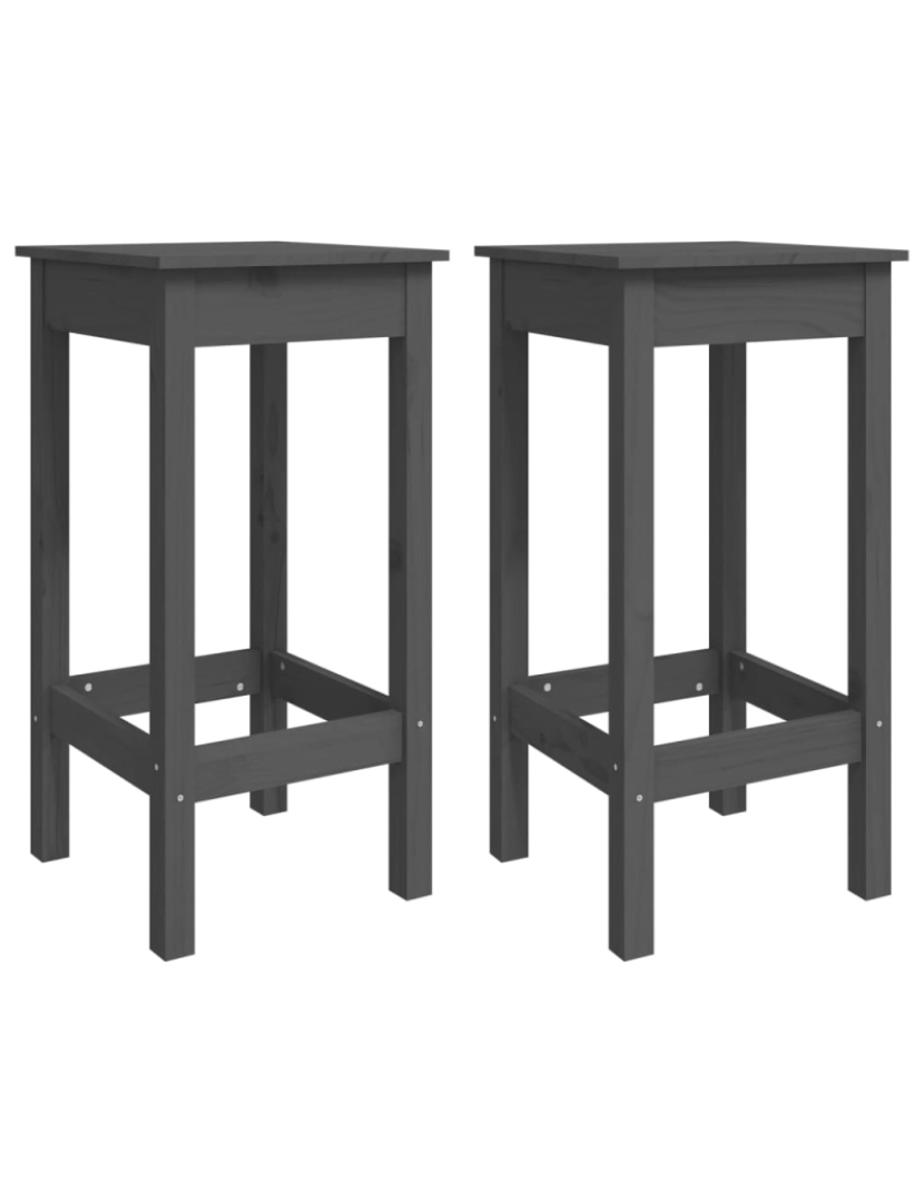 Vidaxl - vidaXL Cadeiras de bar 2 pcs 40x40x78cm madeira de pinho maciça cinza