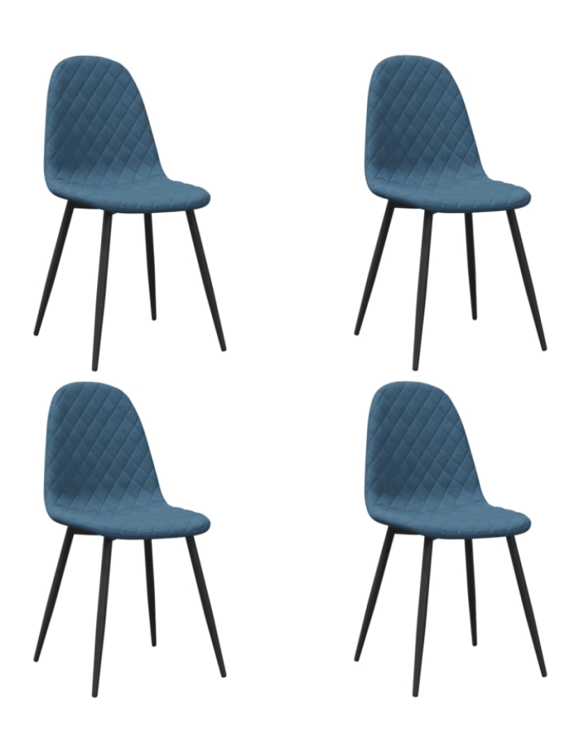 imagem de vidaXL Cadeiras de jantar 4 pcs veludo azul1