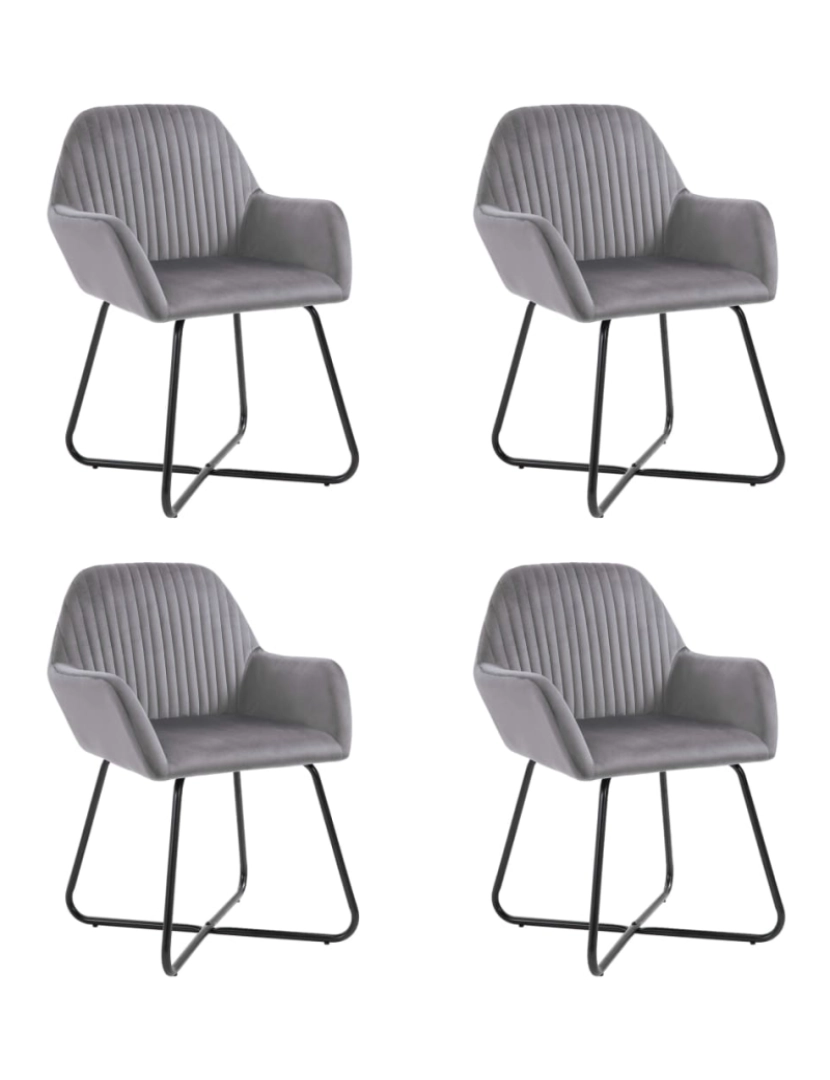Vidaxl - vidaXL Cadeiras de jantar 4 pcs veludo cinzento