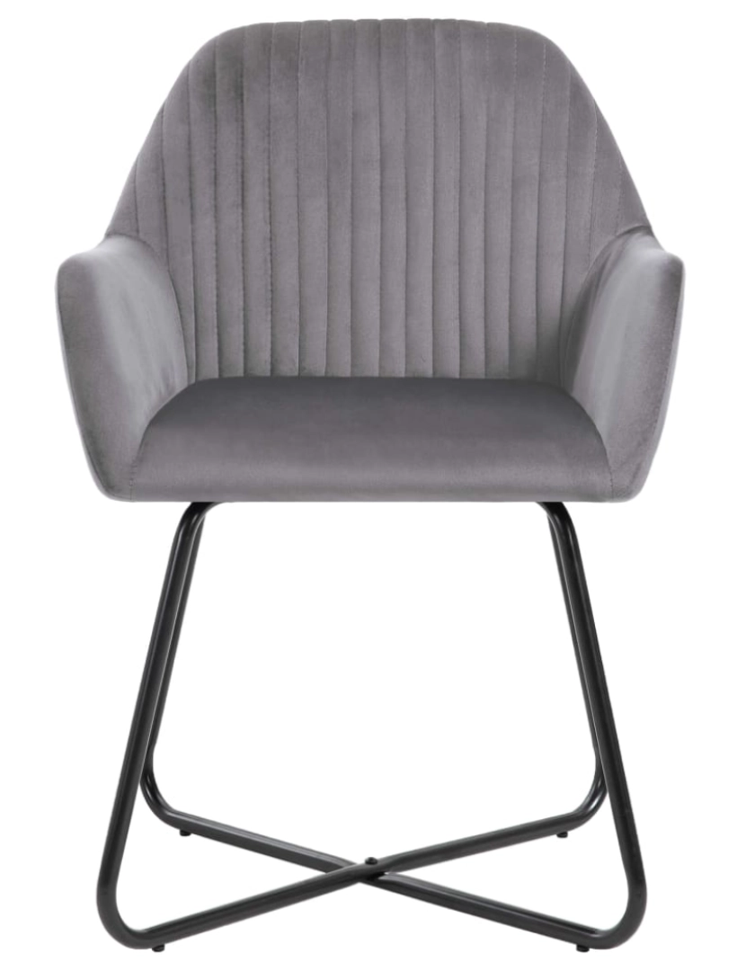 imagem de vidaXL Cadeiras de jantar 4 pcs veludo cinzento4