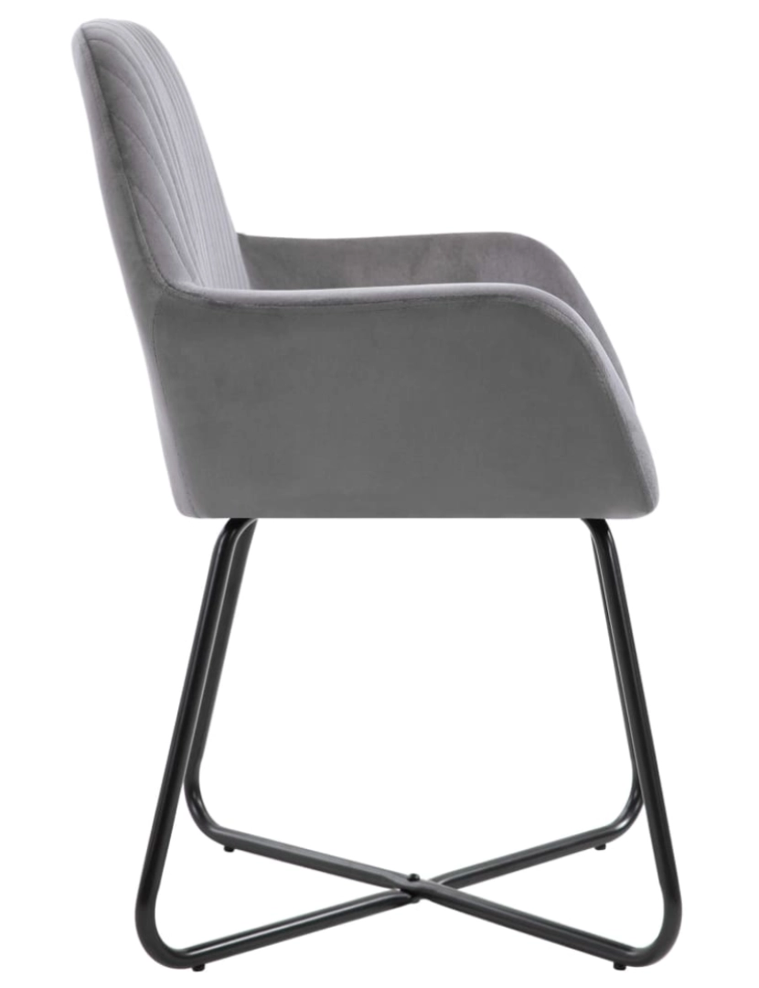 imagem de vidaXL Cadeiras de jantar 4 pcs veludo cinzento5