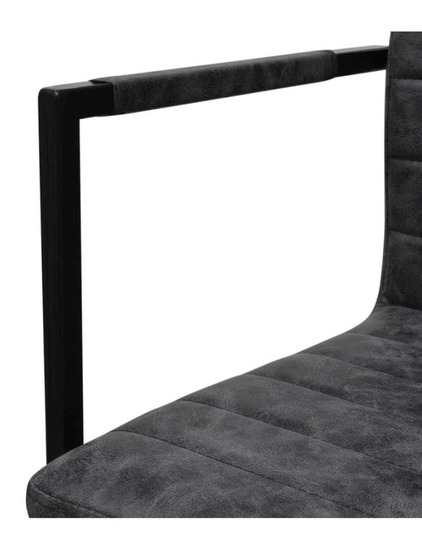 imagem de vidaXL Cadeiras de jantar cantilever 4 pcs couro artificial preto6