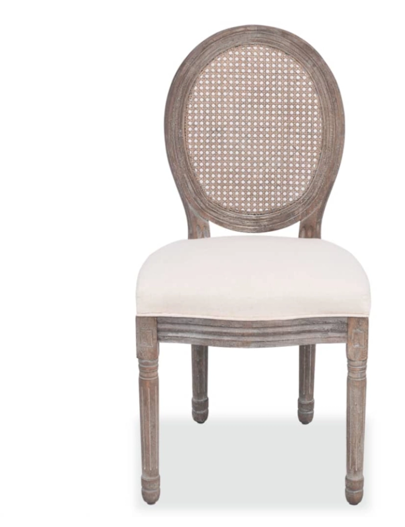 imagem de vidaXL Cadeiras de jantar 6 pcs tecido cor creme4