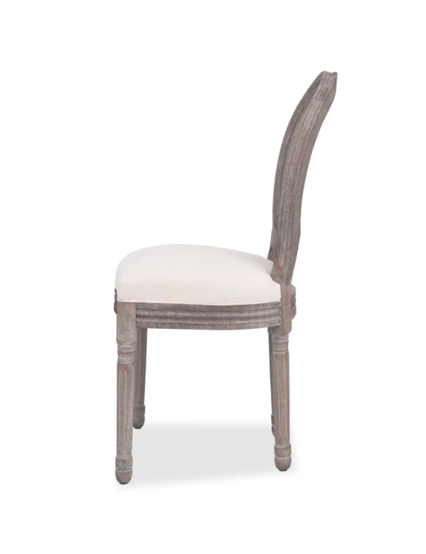 imagem de vidaXL Cadeiras de jantar 6 pcs tecido cor creme5