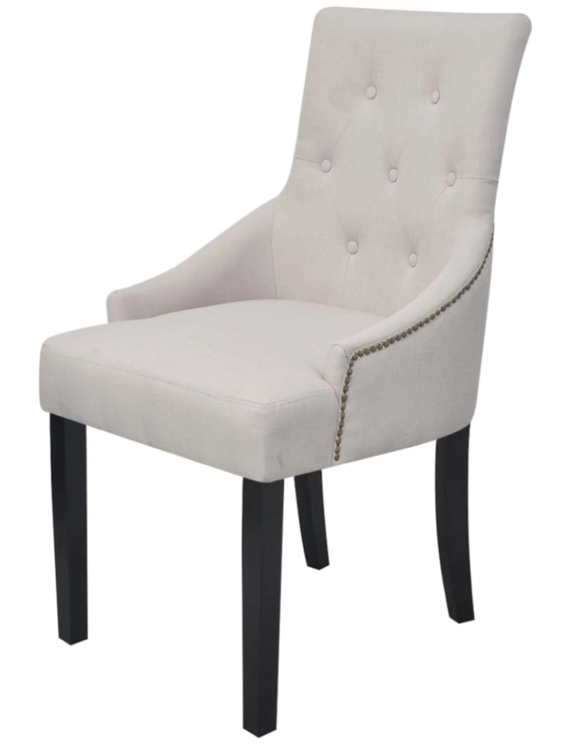 imagem de vidaXL Cadeiras de jantar 4 pcs tecido cinzento creme3