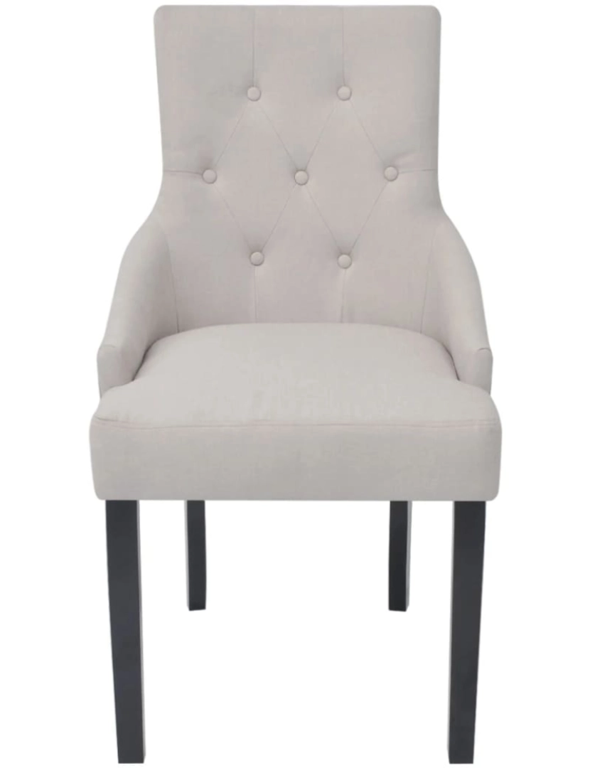 imagem de vidaXL Cadeiras de jantar 4 pcs tecido cinzento creme4