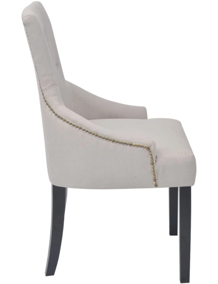 imagem de vidaXL Cadeiras de jantar 4 pcs tecido cinzento creme5