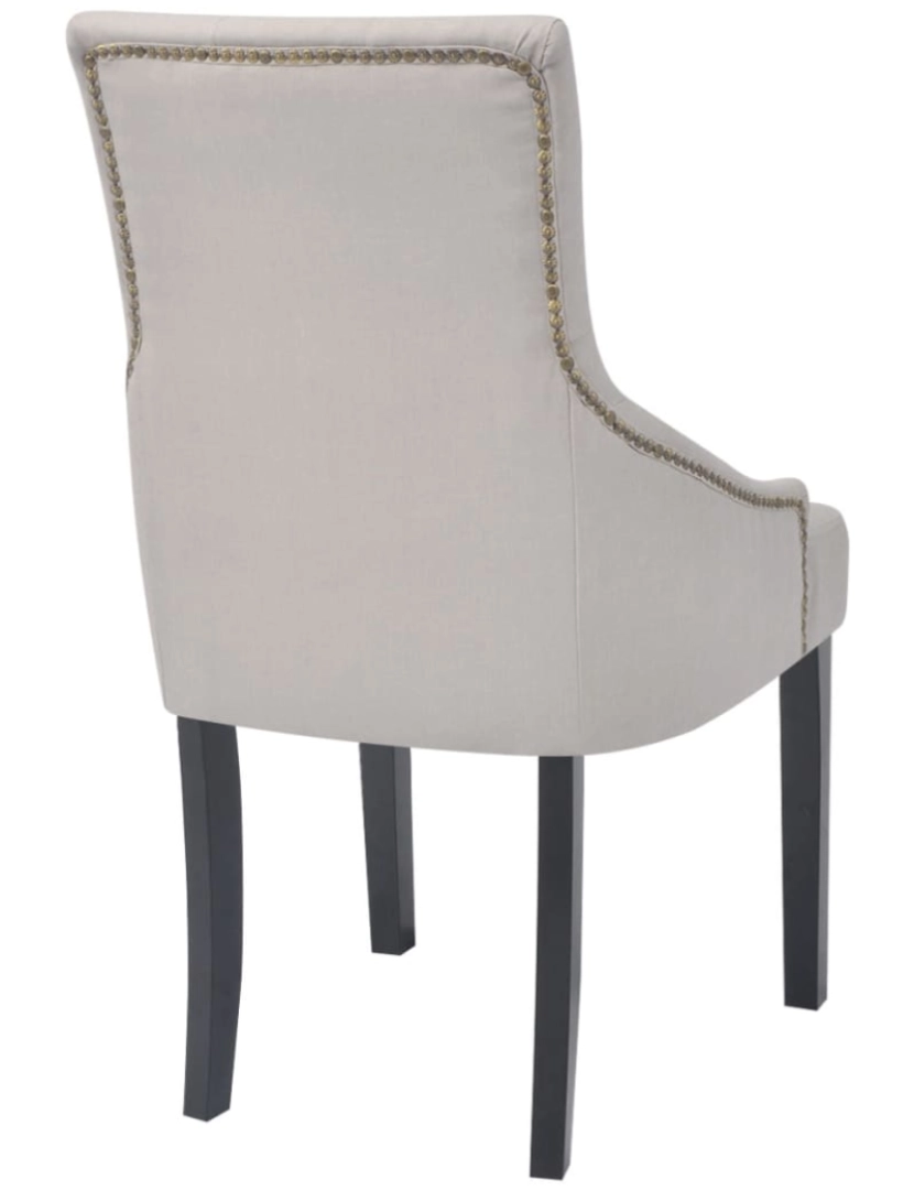 imagem de vidaXL Cadeiras de jantar 4 pcs tecido cinzento creme6