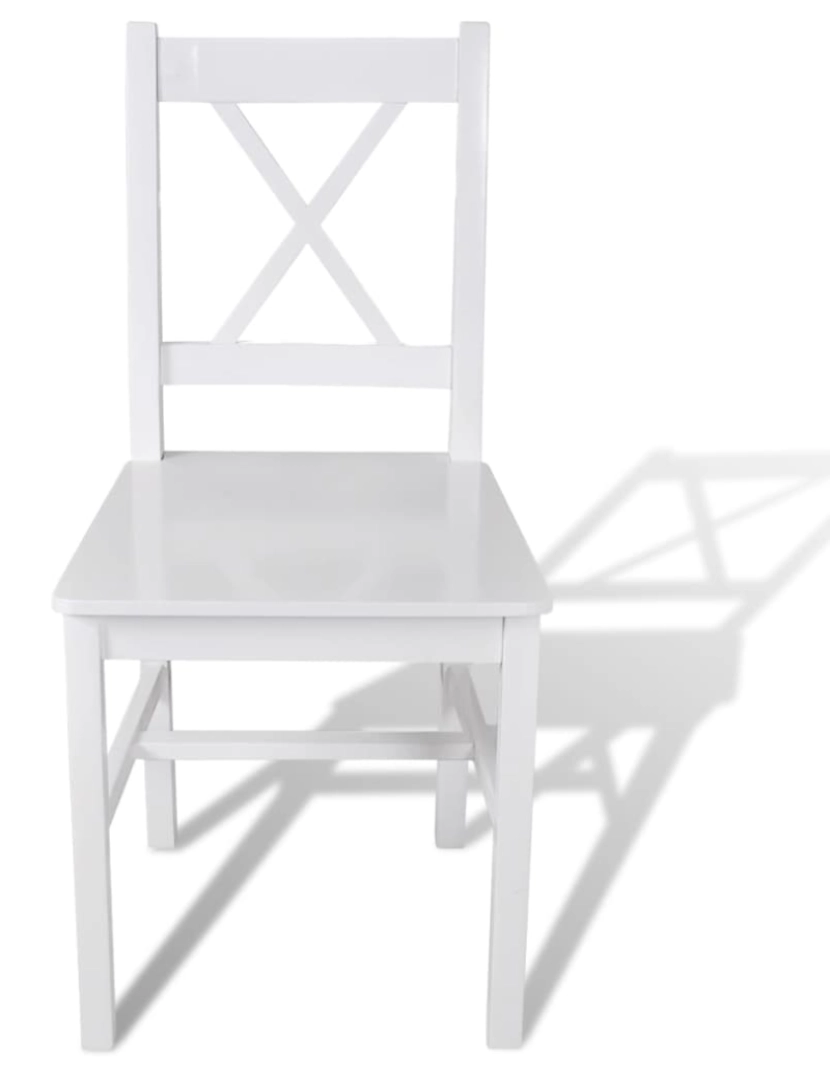 imagem de vidaXL Cadeiras de jantar 6 pcs madeira de pinho branco3
