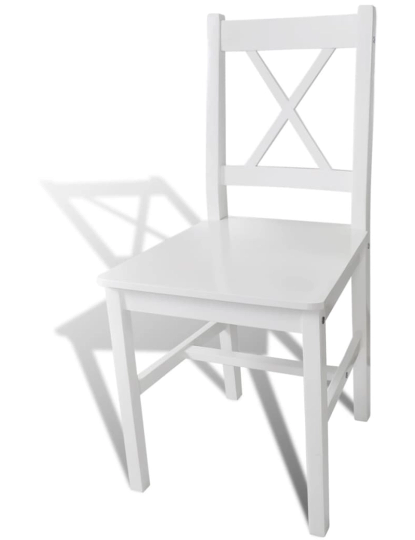 imagem de vidaXL Cadeiras de jantar 6 pcs madeira de pinho branco4