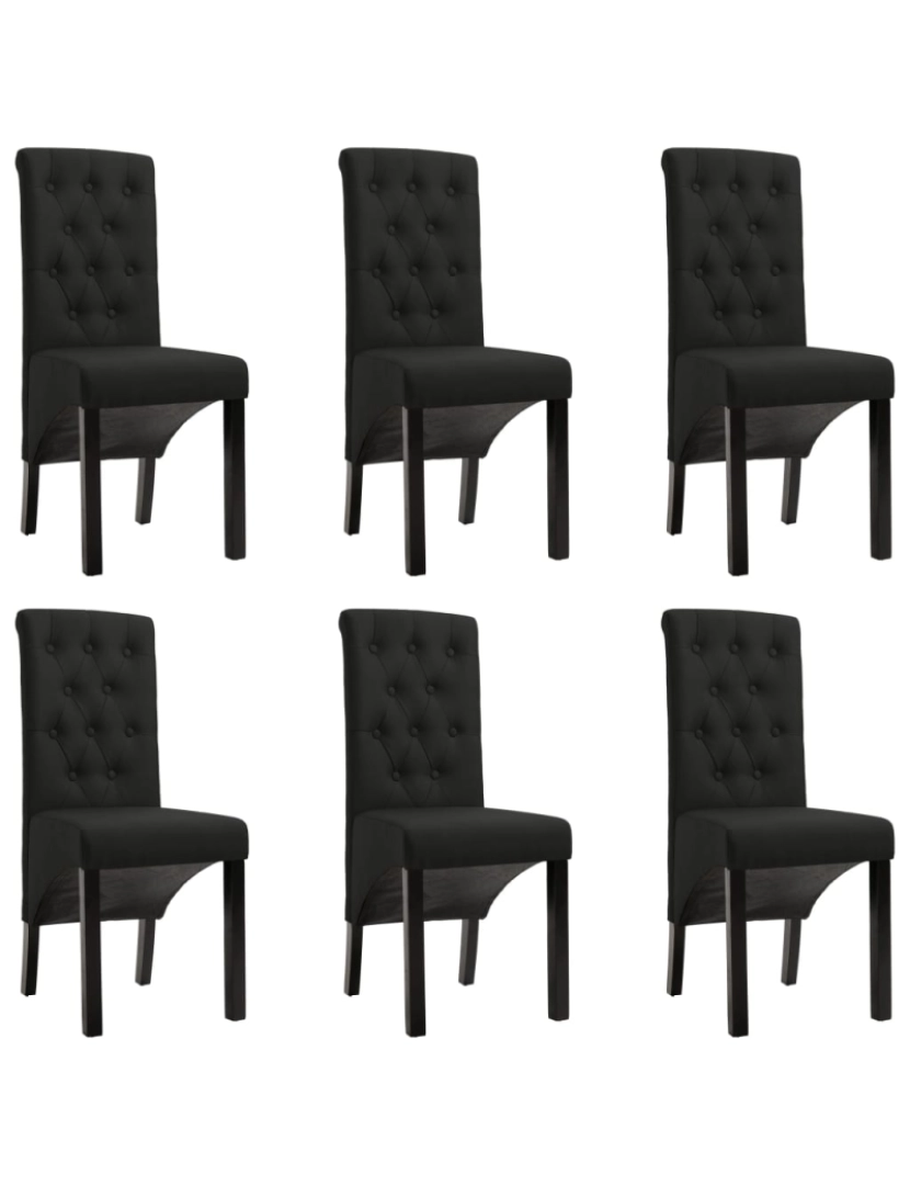 imagem de vidaXL Cadeiras de jantar 6 pcs tecido preto1