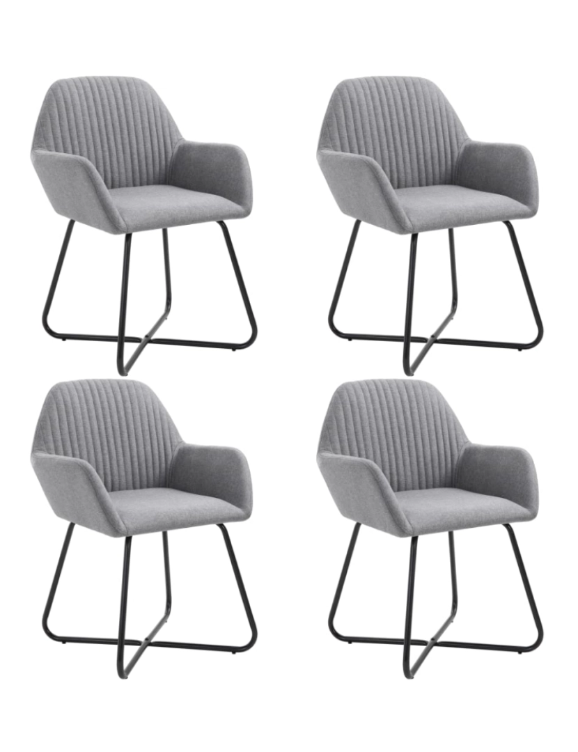 imagem de vidaXL Cadeiras de jantar 4 pcs tecido cinzento-claro1