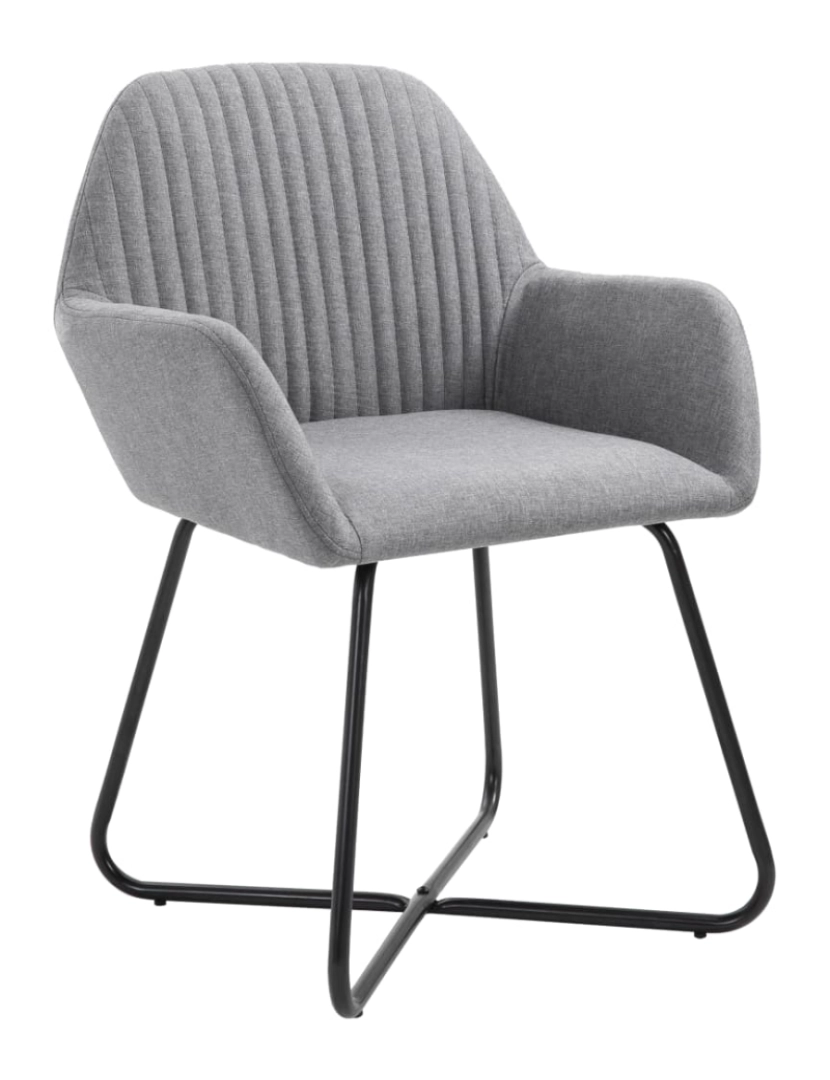 imagem de vidaXL Cadeiras de jantar 4 pcs tecido cinzento-claro3