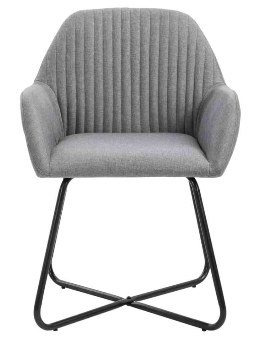 imagem de vidaXL Cadeiras de jantar 4 pcs tecido cinzento-claro4