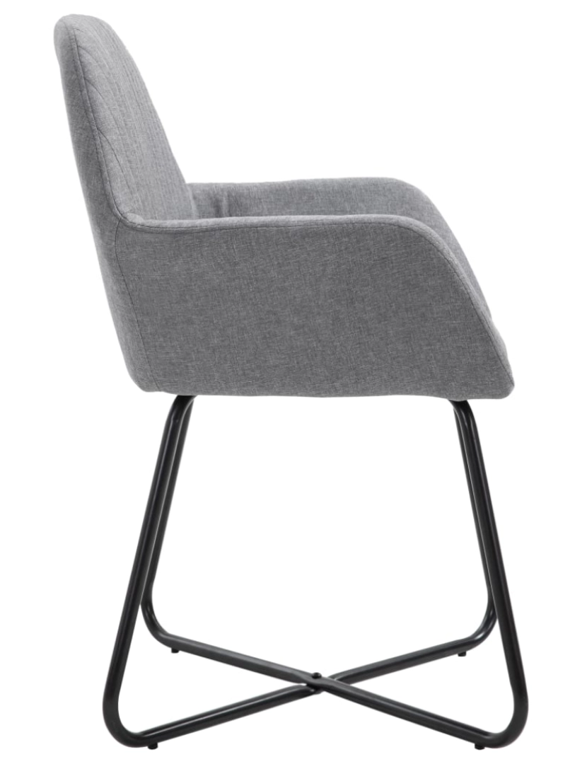 imagem de vidaXL Cadeiras de jantar 4 pcs tecido cinzento-claro5