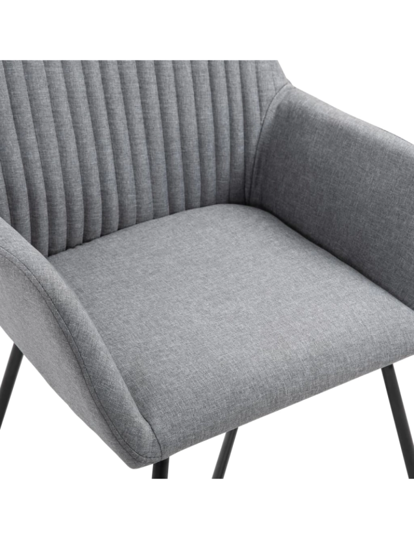 imagem de vidaXL Cadeiras de jantar 4 pcs tecido cinzento-claro7
