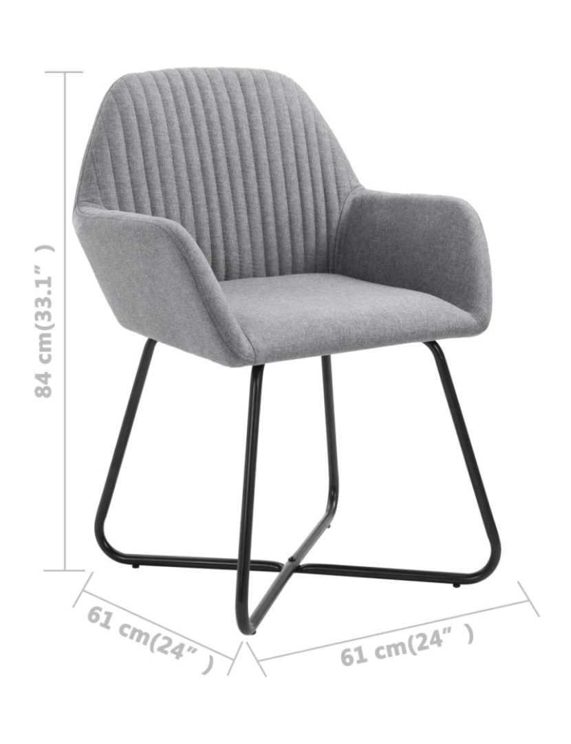 imagem de vidaXL Cadeiras de jantar 4 pcs tecido cinzento-claro9