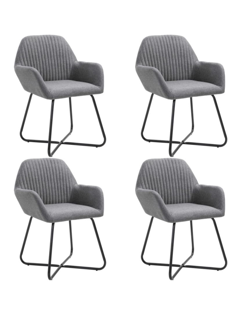 Vidaxl - vidaXL Cadeiras de jantar 4 pcs tecido cinzento-escuro
