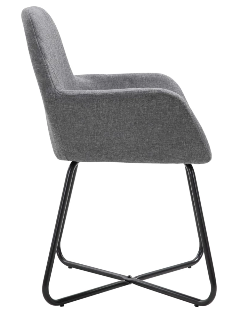 imagem de vidaXL Cadeiras de jantar 4 pcs tecido cinzento-escuro5