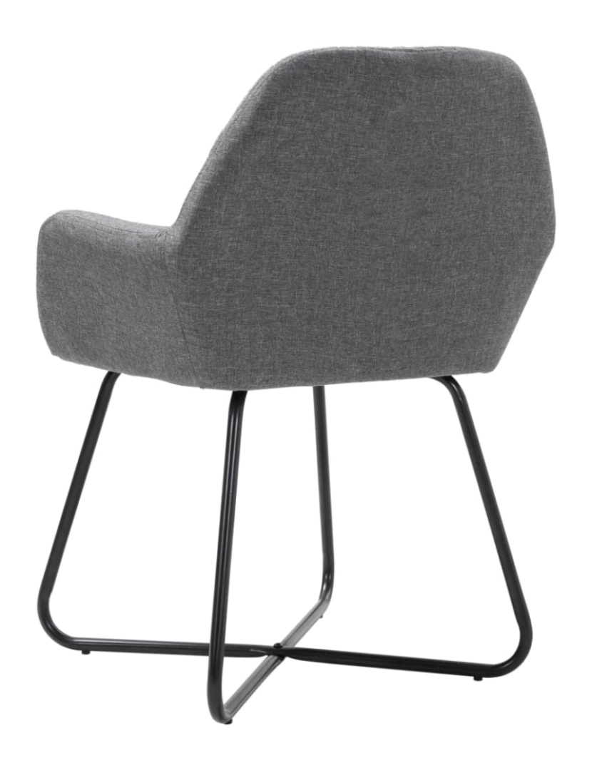 imagem de vidaXL Cadeiras de jantar 4 pcs tecido cinzento-escuro6