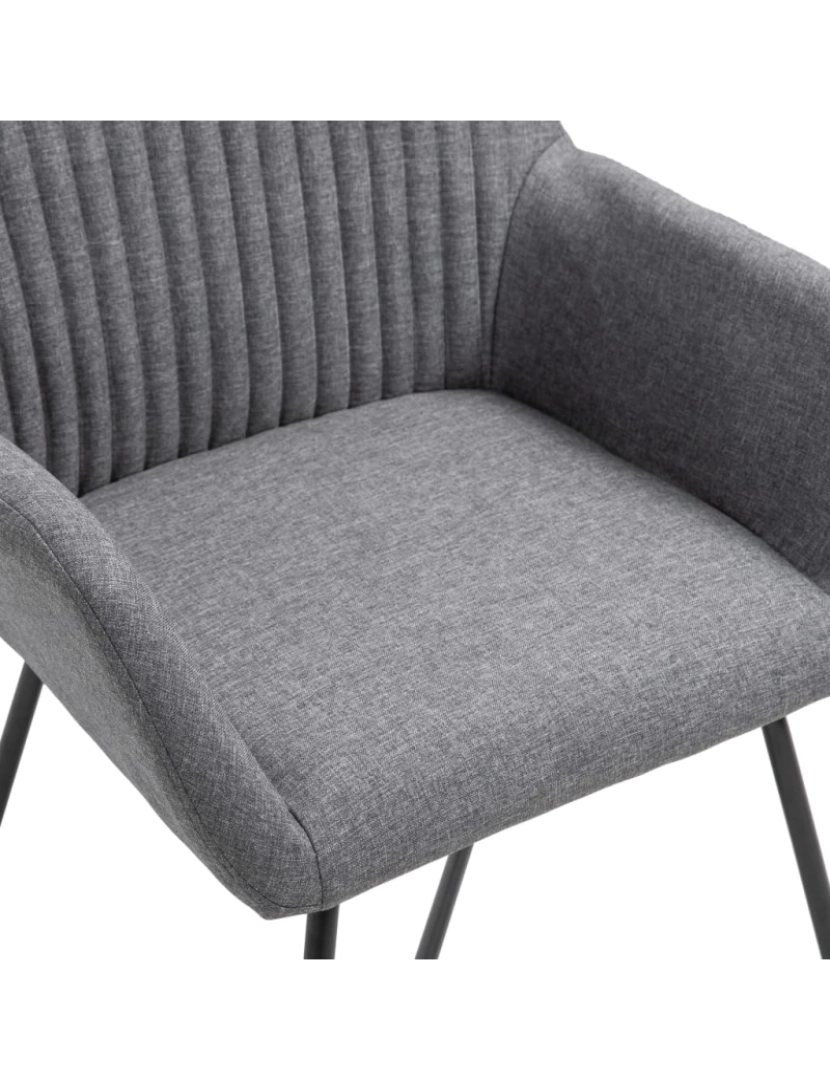 imagem de vidaXL Cadeiras de jantar 4 pcs tecido cinzento-escuro7