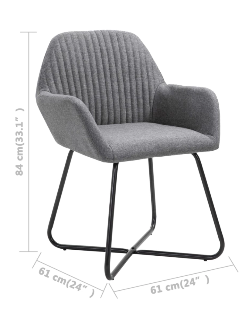 imagem de vidaXL Cadeiras de jantar 4 pcs tecido cinzento-escuro9