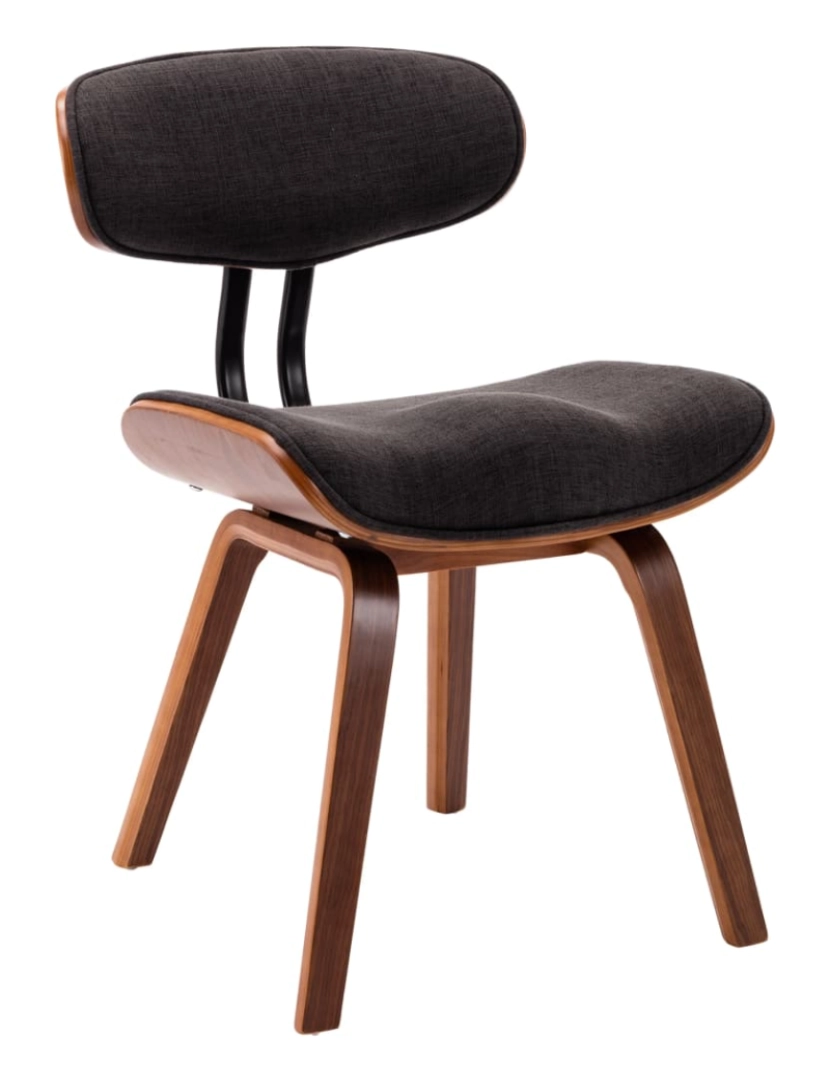 imagem de vidaXL Cadeiras jantar 4 pcs madeira curvada e tecido cinzento4