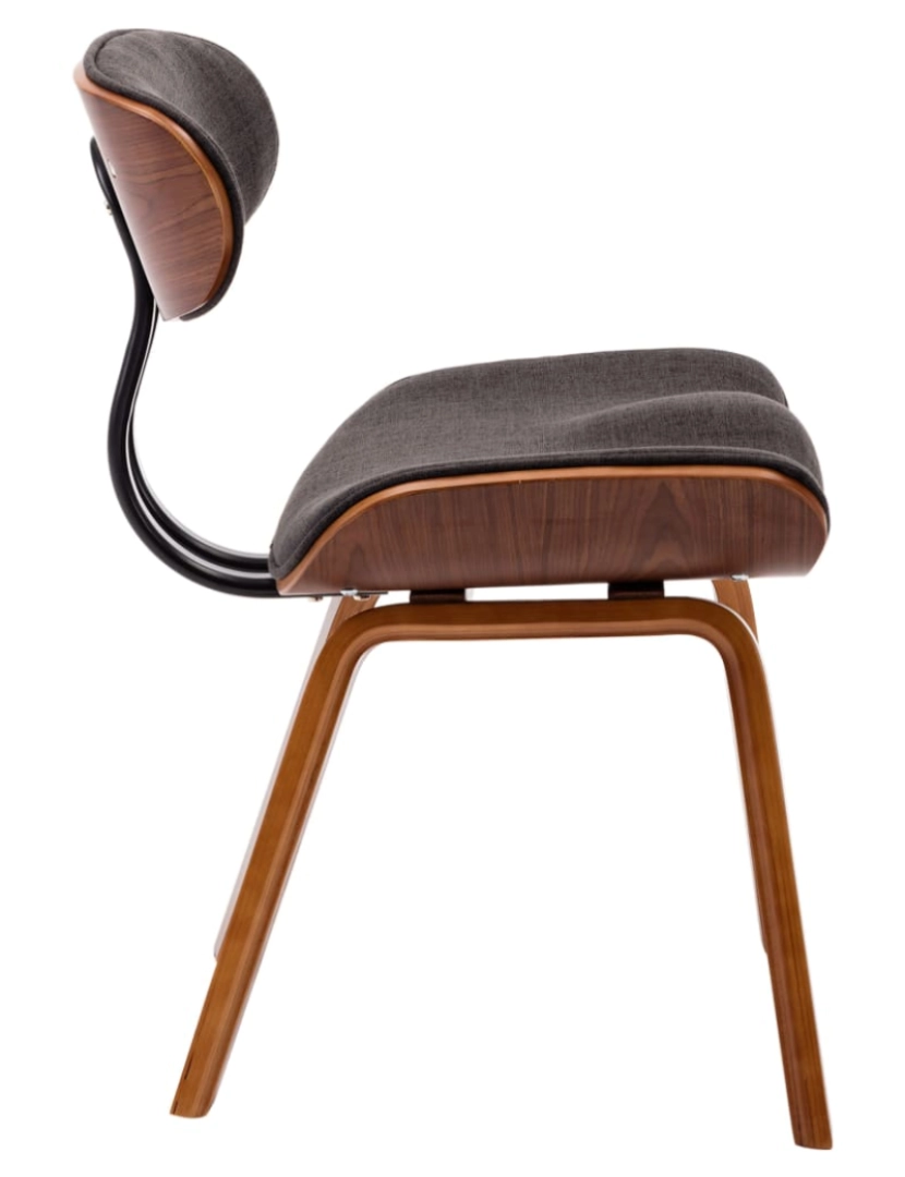 imagem de vidaXL Cadeiras jantar 4 pcs madeira curvada e tecido cinzento6