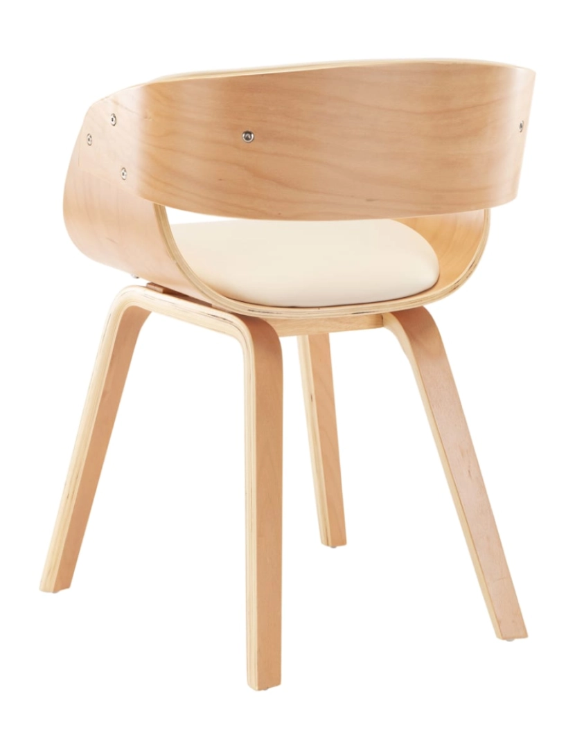 imagem de vidaXL Cadeiras jantar 2 pcs madeira curvada e couro artificial creme6