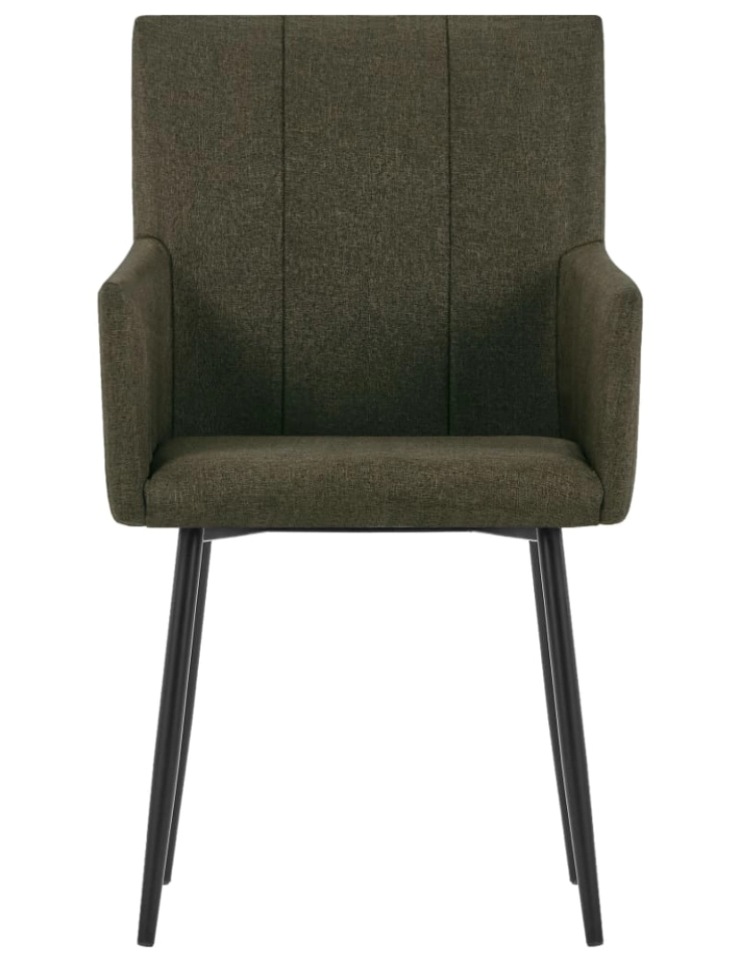imagem de vidaXL Cadeiras de jantar com apoio de braços 6 pcs tecido castanho4
