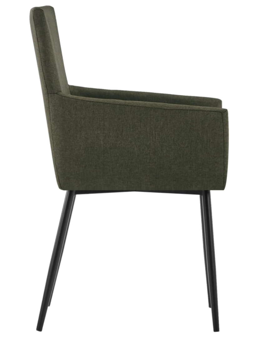 imagem de vidaXL Cadeiras de jantar com apoio de braços 6 pcs tecido castanho5