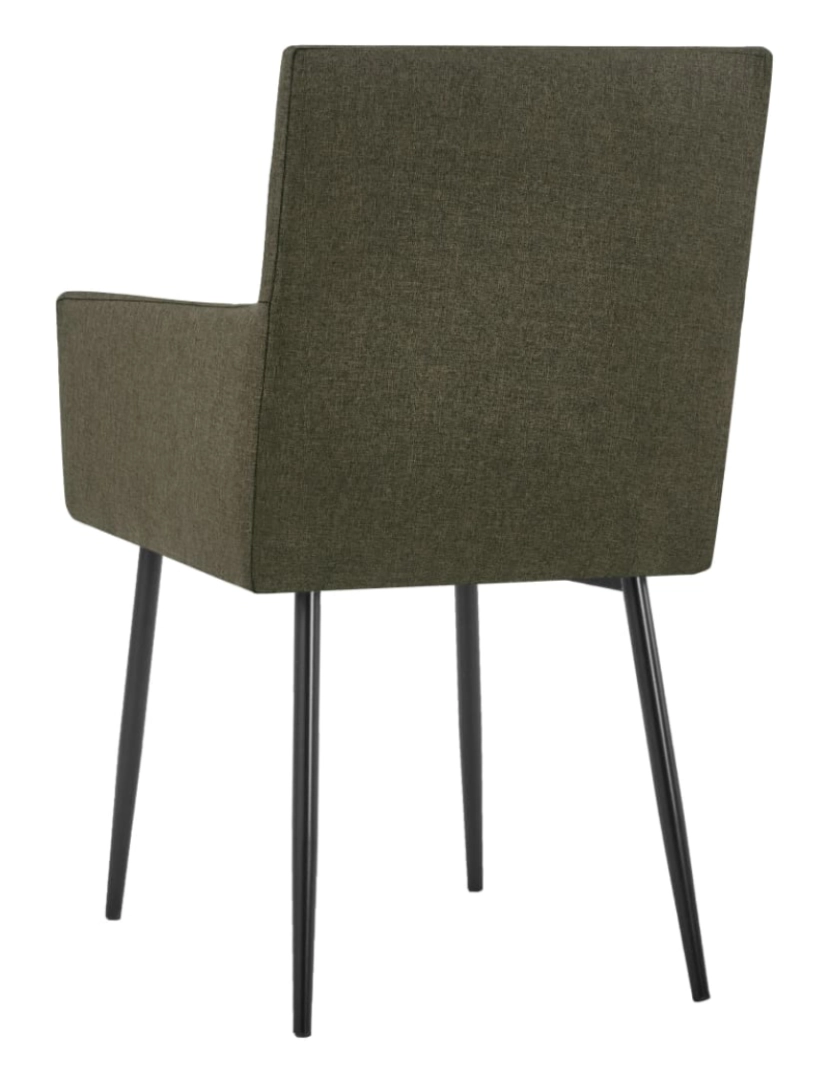 imagem de vidaXL Cadeiras de jantar com apoio de braços 6 pcs tecido castanho6