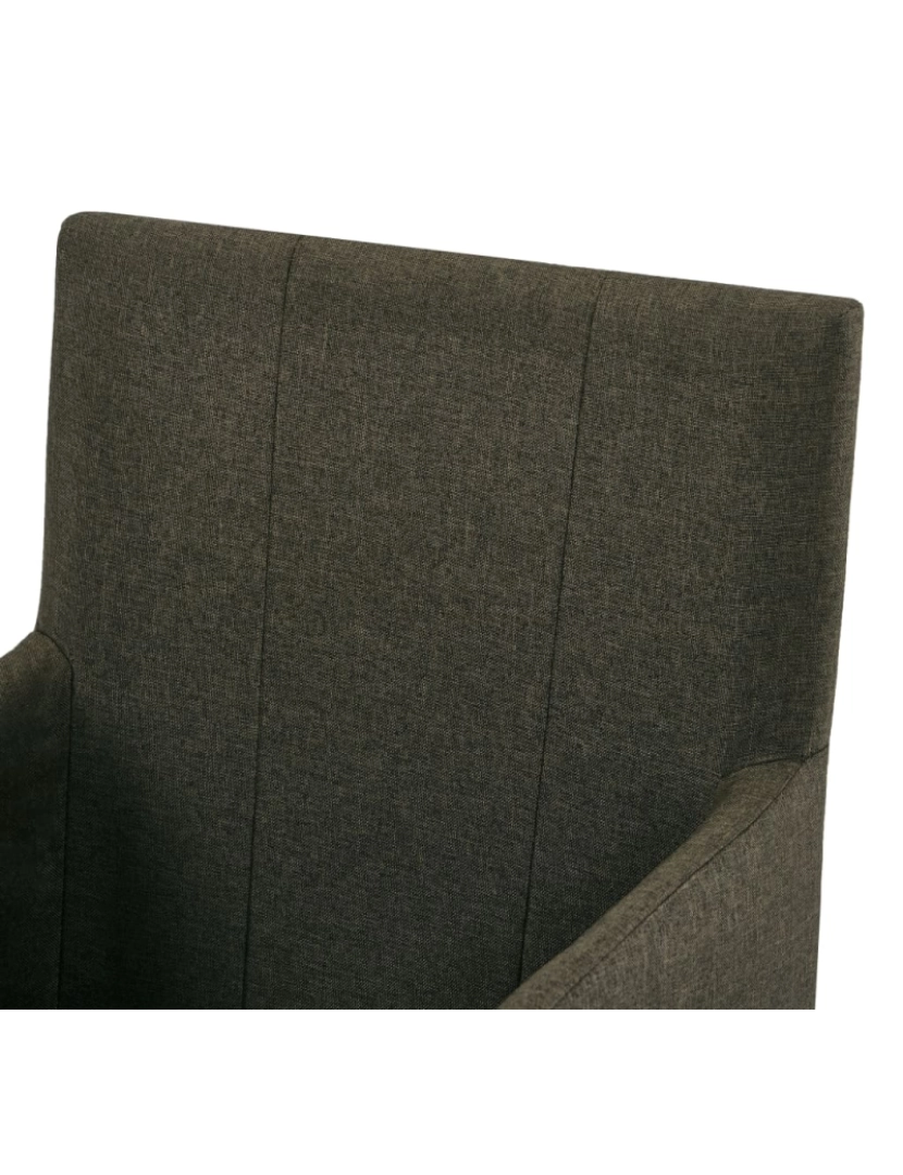 imagem de vidaXL Cadeiras de jantar com apoio de braços 6 pcs tecido castanho7