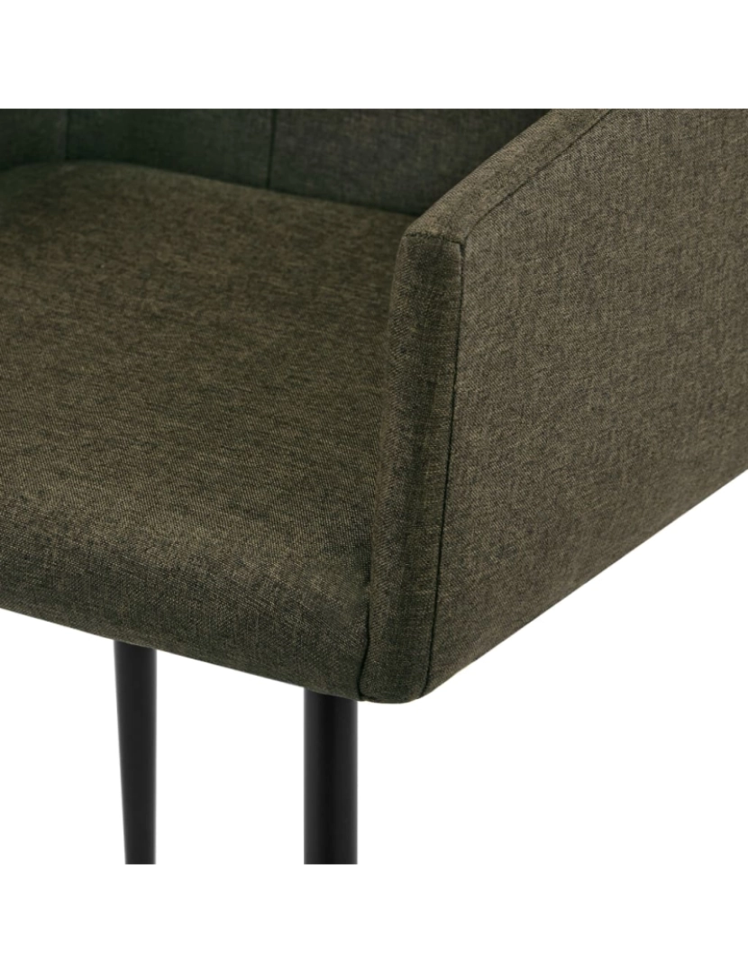 imagem de vidaXL Cadeiras de jantar com apoio de braços 6 pcs tecido castanho8