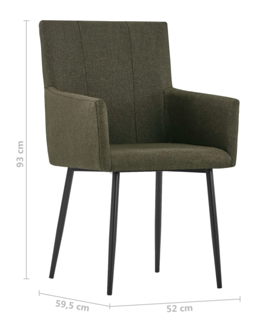 imagem de vidaXL Cadeiras de jantar com apoio de braços 6 pcs tecido castanho9