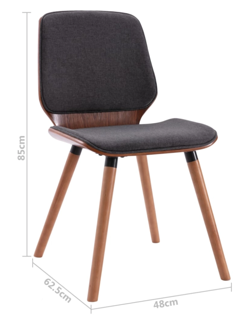 imagem de vidaXL Cadeiras de jantar 6 pcs tecido cinzento10